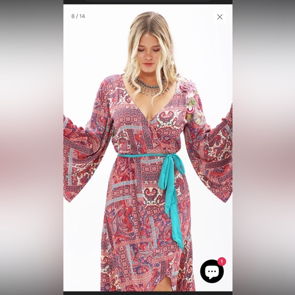 NWT Aratta Silent Journey Magical Creature Dress Sz S Embroidered Linen Coral - Picture 2 of 16